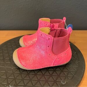 Stride Rite Berry Sm Agnes 2.0 Leather Side Zip Little Girl Booties Kids 4.5 M